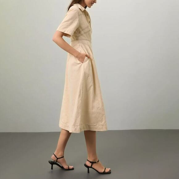 Rosetta Getty Collective Bone Shirtdress - Size 2 - Picture 1 of 8